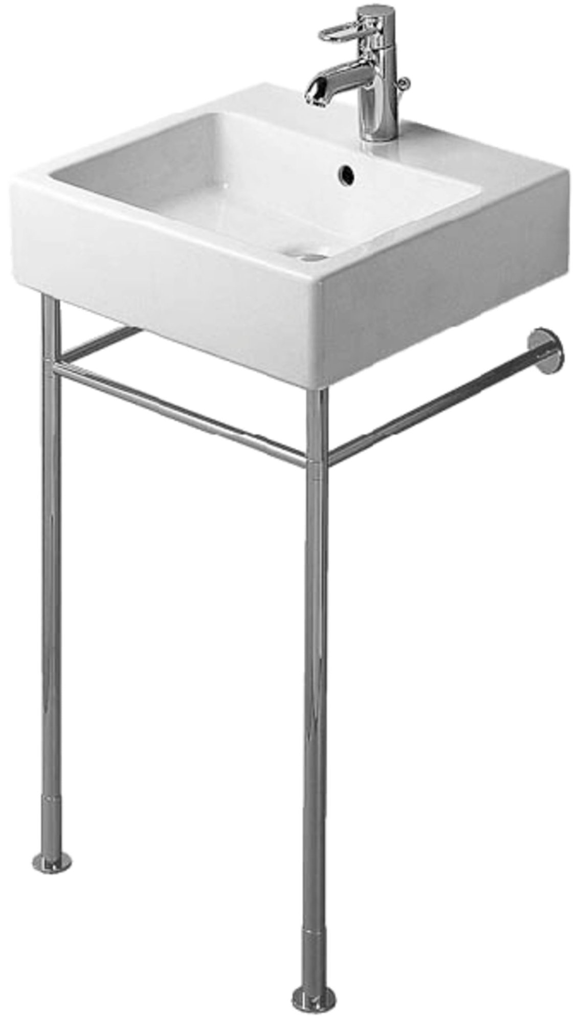 Duravit metalen console voor wastafel 045450, 235050 in hoogte verstelbaar +50 mm wit