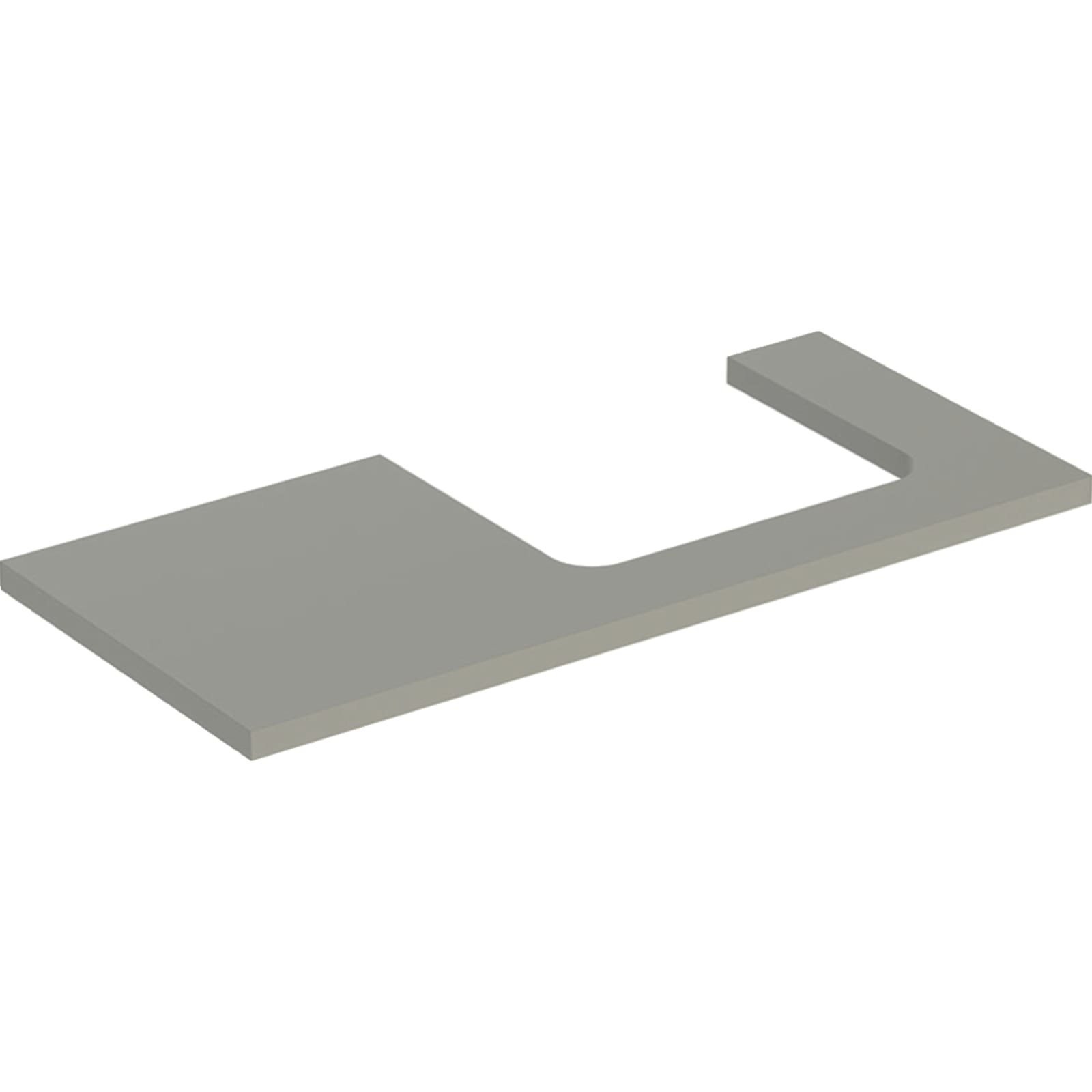 Geberit ONE wastafelblad voor opzetwastafel rechts 105cm greige mat