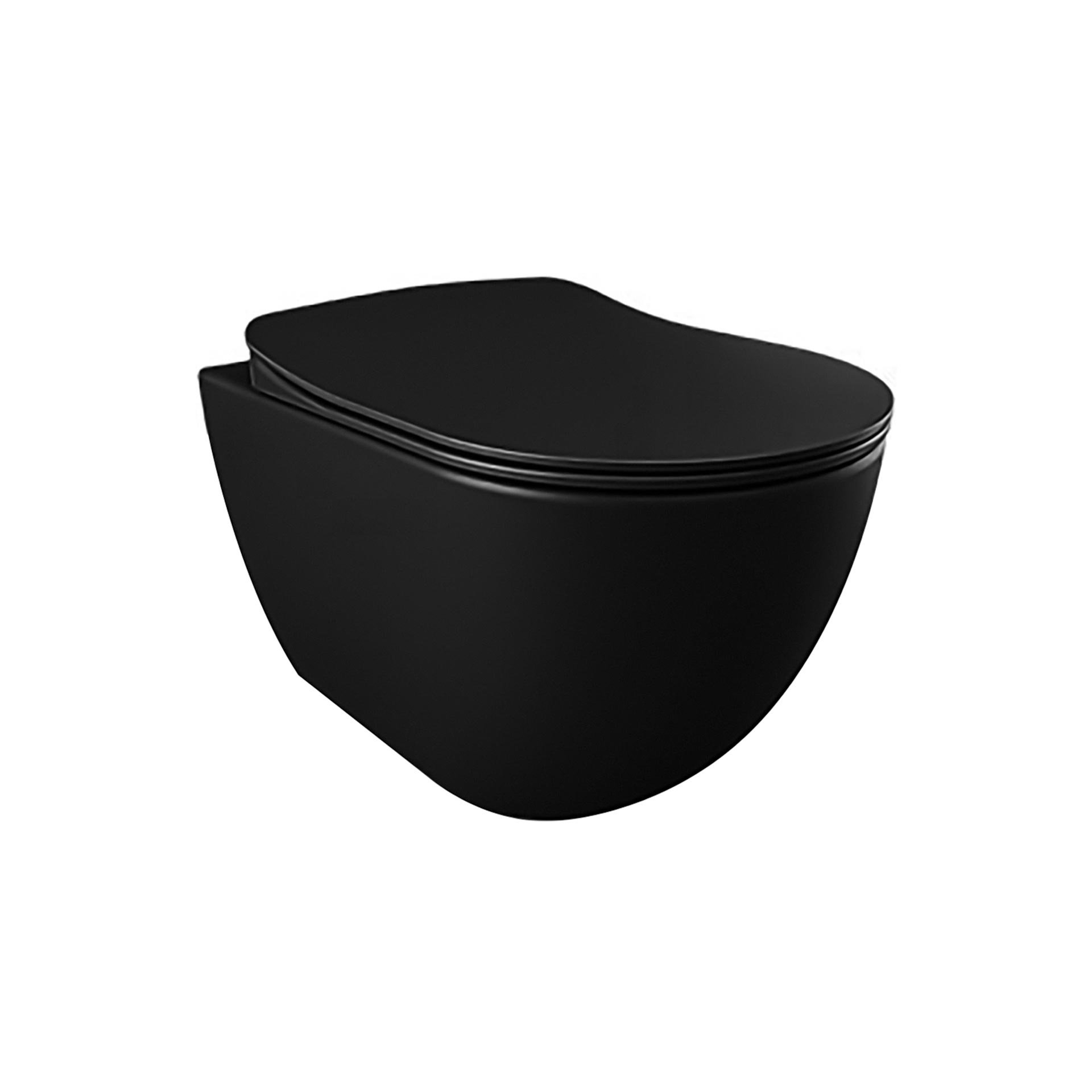 CREAVIT FREE HANGTOILET MET BIDET - RANDLOOS - ZONDER ZITTING - MAT ZWART