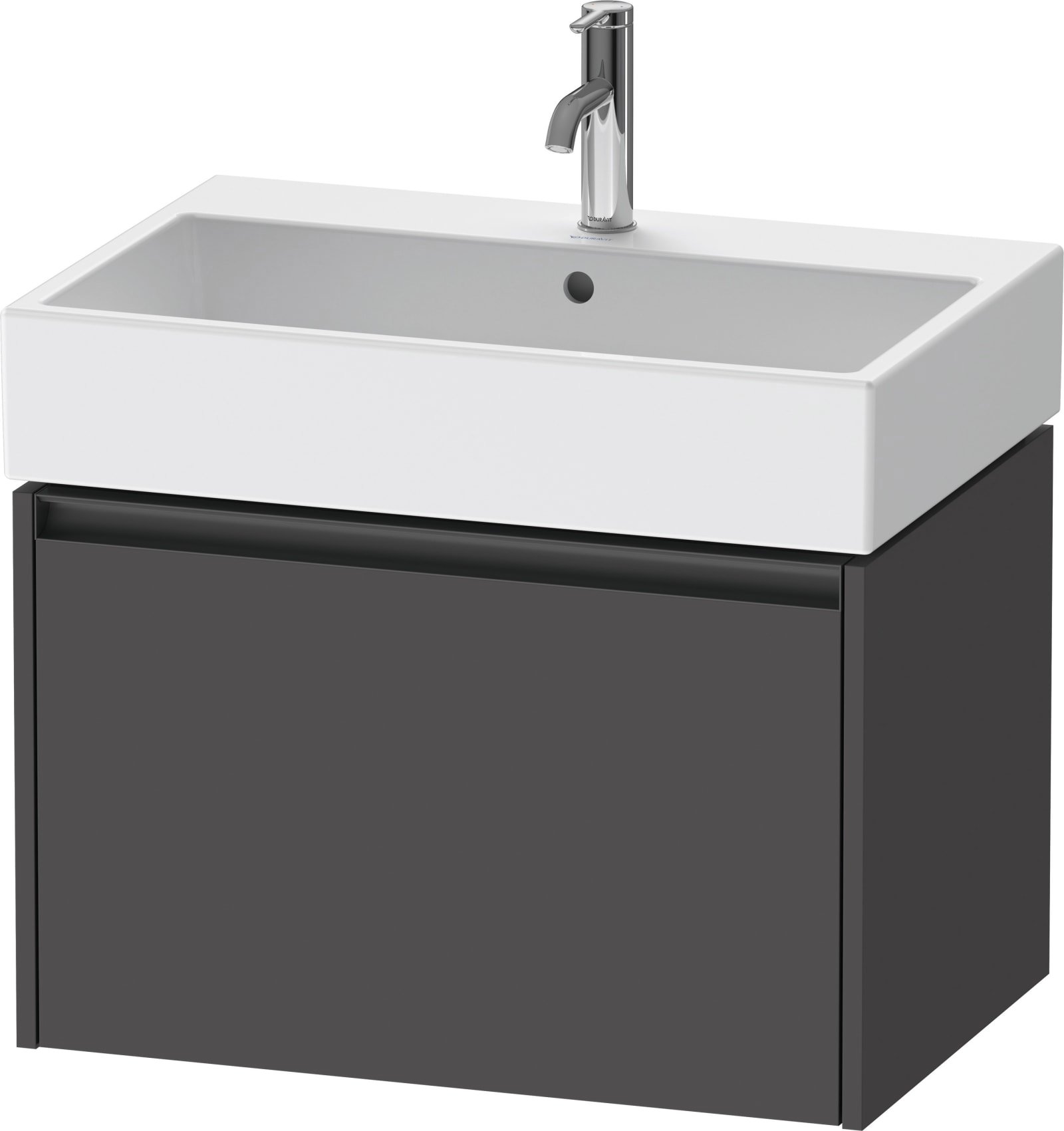 Duravit Ketho.2 Wastafelonderbouw hangend, Grafiet Mat, rechthoekig, aantal grote lades: 1 – K25076049490000