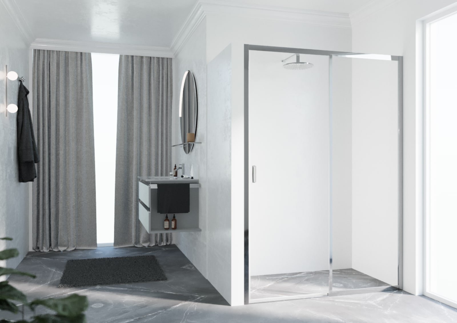 LUNES 2.0 2PH 174 RECHTS VERST.174-180CM HELDER GLAS CHROOM