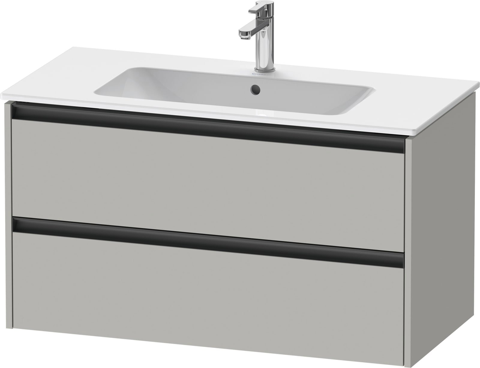 Duravit Ketho.2 Wastafelonderbouw hangend, Betongrijs Mat, rechthoekig, aantal kleine lades: 2 – K25264007070000