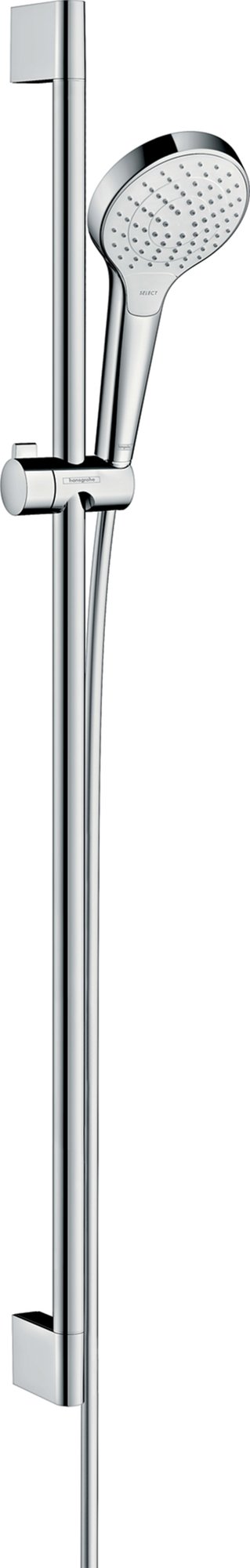 Hansgrohe Croma Select S Vario EcoSmart glijstangset 90 cm met handdouche, glijstang 90 cm en doucheslang 1600, wit/chroom