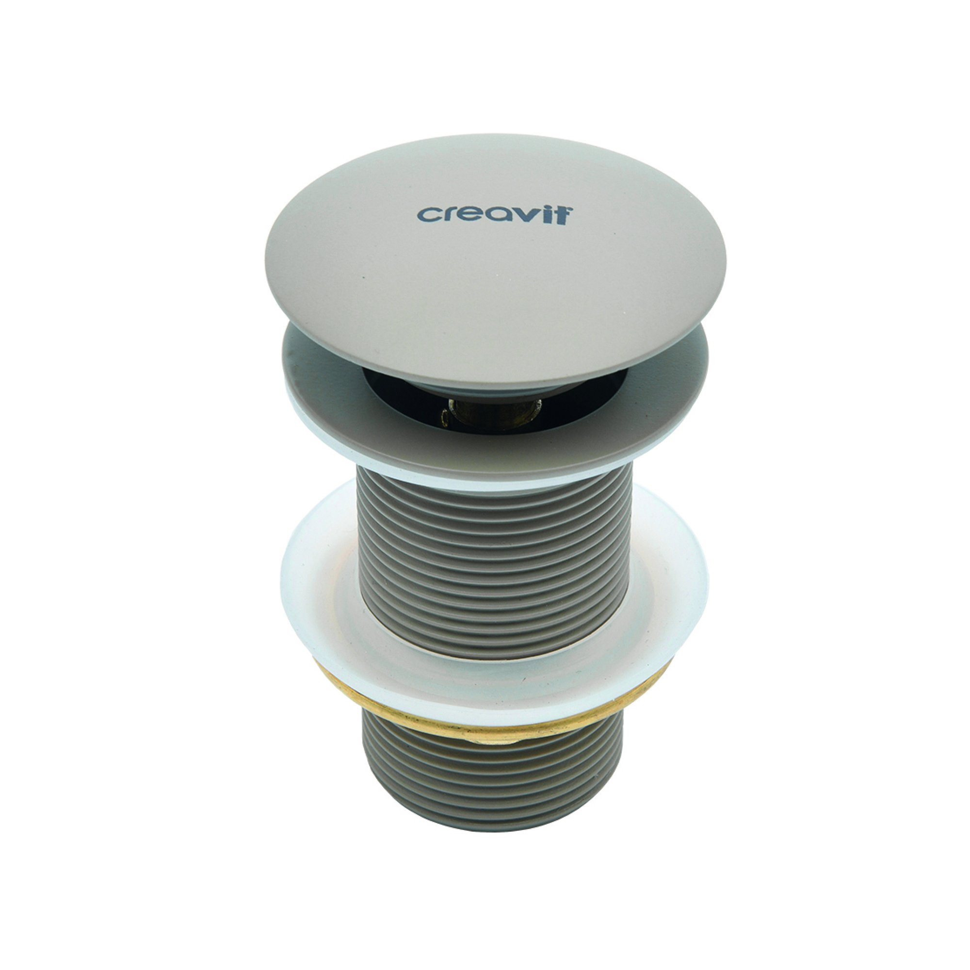 CREAVIT AFVOERPLUG - CLICK WASTE 5/4" - MET OVERLOOP - KOEL GRIJS