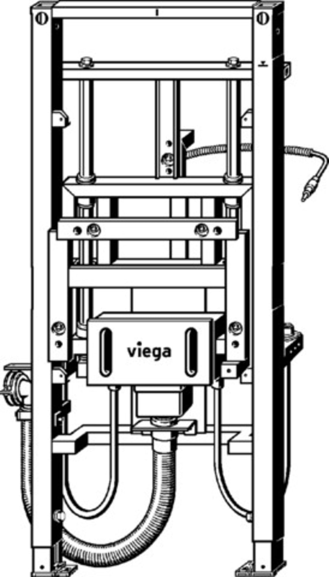 Viega Prevista Dry wastafel element keramiekhoogte van de gebruiker per drukknop individueel verstelbaar 1120 X 500 mm