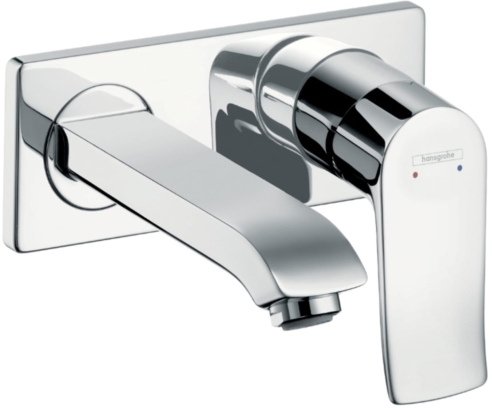 Hansgrohe Metris afbouwdeel eengreeps tbv wastafel (in muur), met uitloop 165mm, chroom