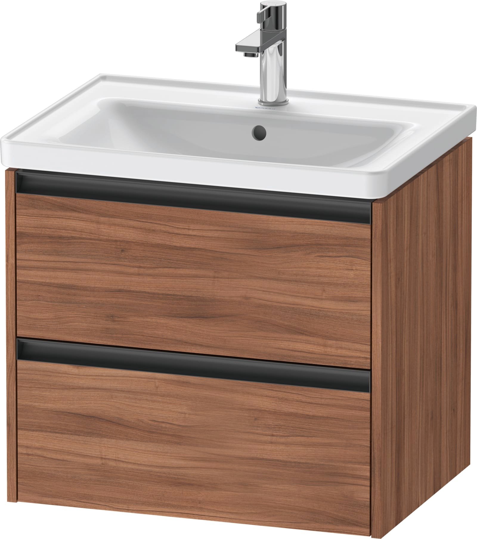 Duravit Ketho.2 Wastafelonderbouw hangend, Noten Mat, rechthoekig, aantal kleine lades: 2 – K25282079790000