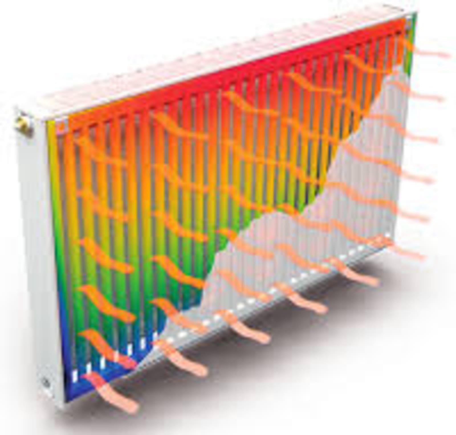 Henrad Premium ECO paneelradiator, aansl. rechts+midden onder, ventiel rechts+links, type 33, 400mm hoog x 1100mm lang, RAL9016 wit