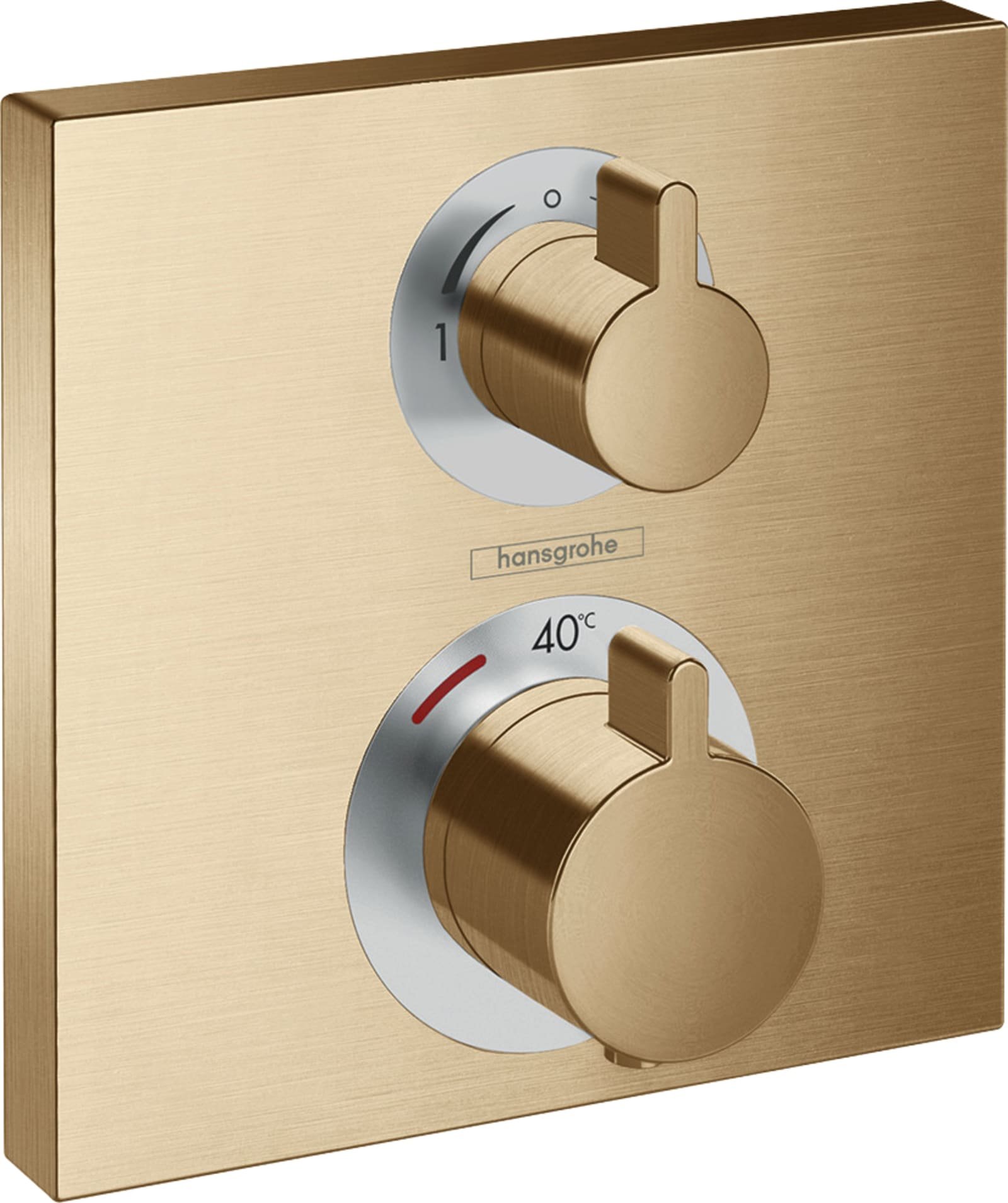Hansgrohe, Douchethermostaat afbouwdeel, Ecostat E en S, 2 functies, vierkant, geborsteld brons