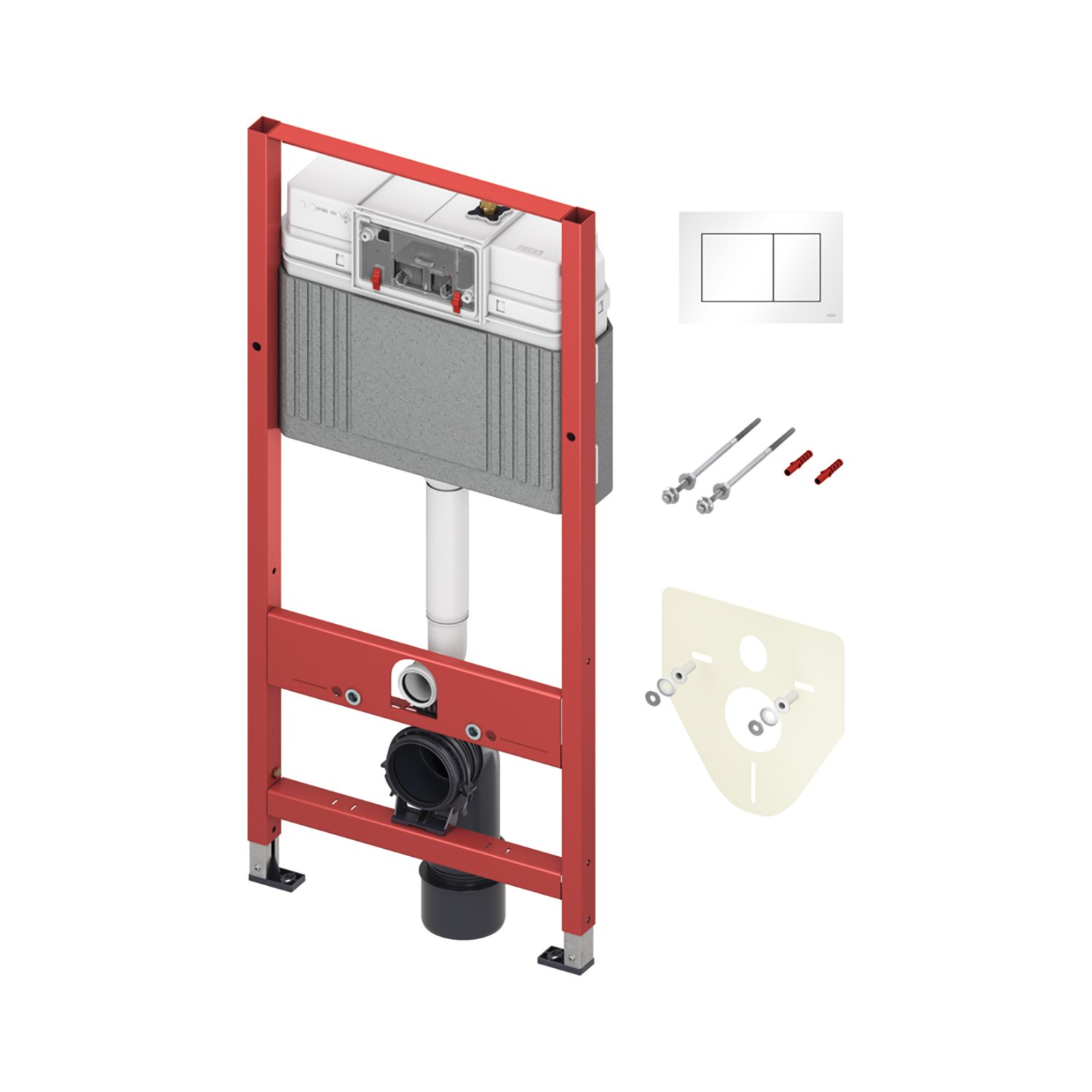 TECEBASE ECO/WERFMODEL WC-INBOUWFRAME MET BASE-RESERVOIR - BOUWHOOGTE 1120 MM - INCLUSIEF WC-BEDIENINGSPLAAT TECENOW WIT