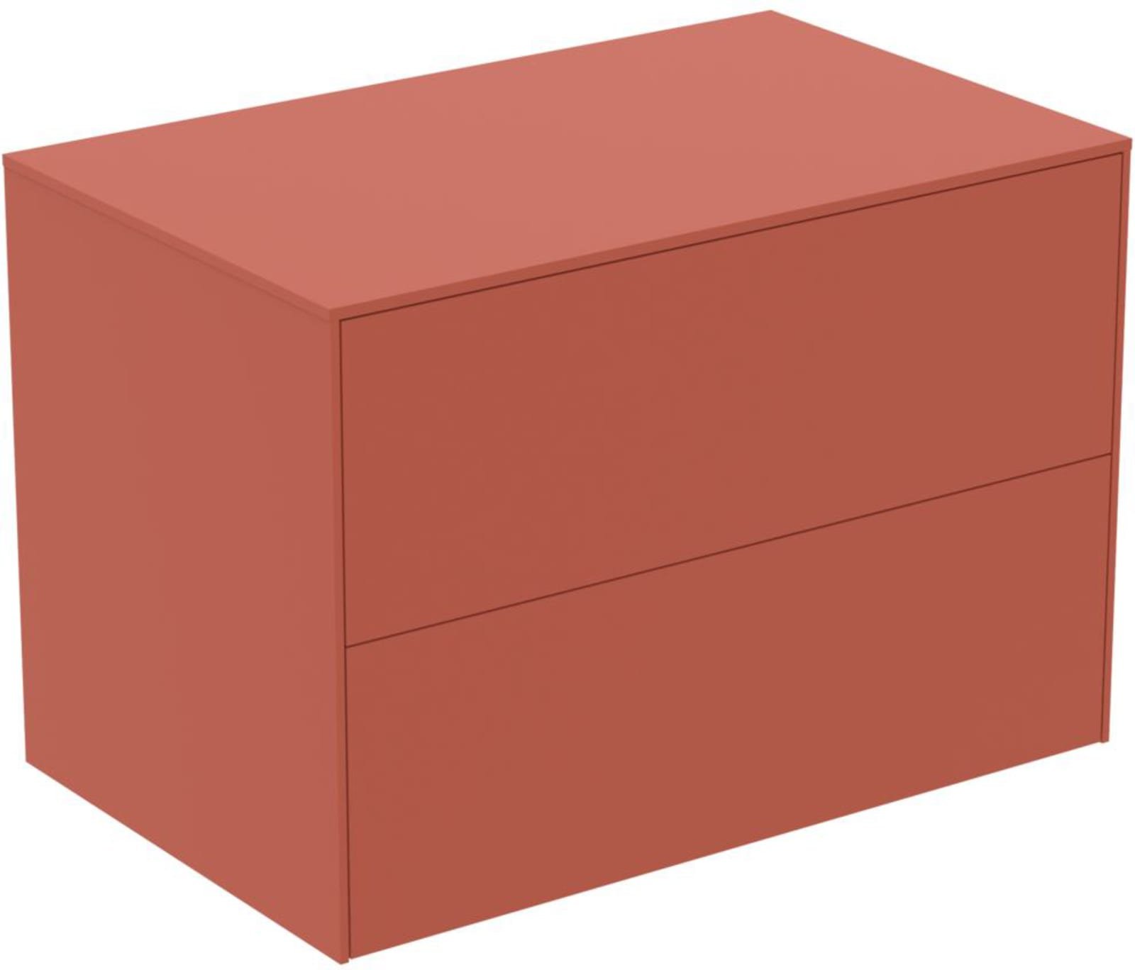Ideal Standard Conca wastafelmeubel 800 x 500 x 550 mm, 2 laden. Inclusief afdekblad zonder uitsnijding, matt sunset