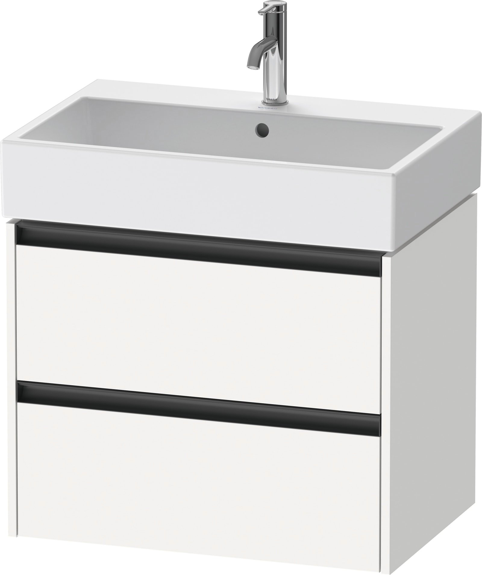 Duravit Ketho.2 Wastafelonderbouw hangend, Wit Mat, rechthoekig, aantal kleine lades: 2 – K25276018180000