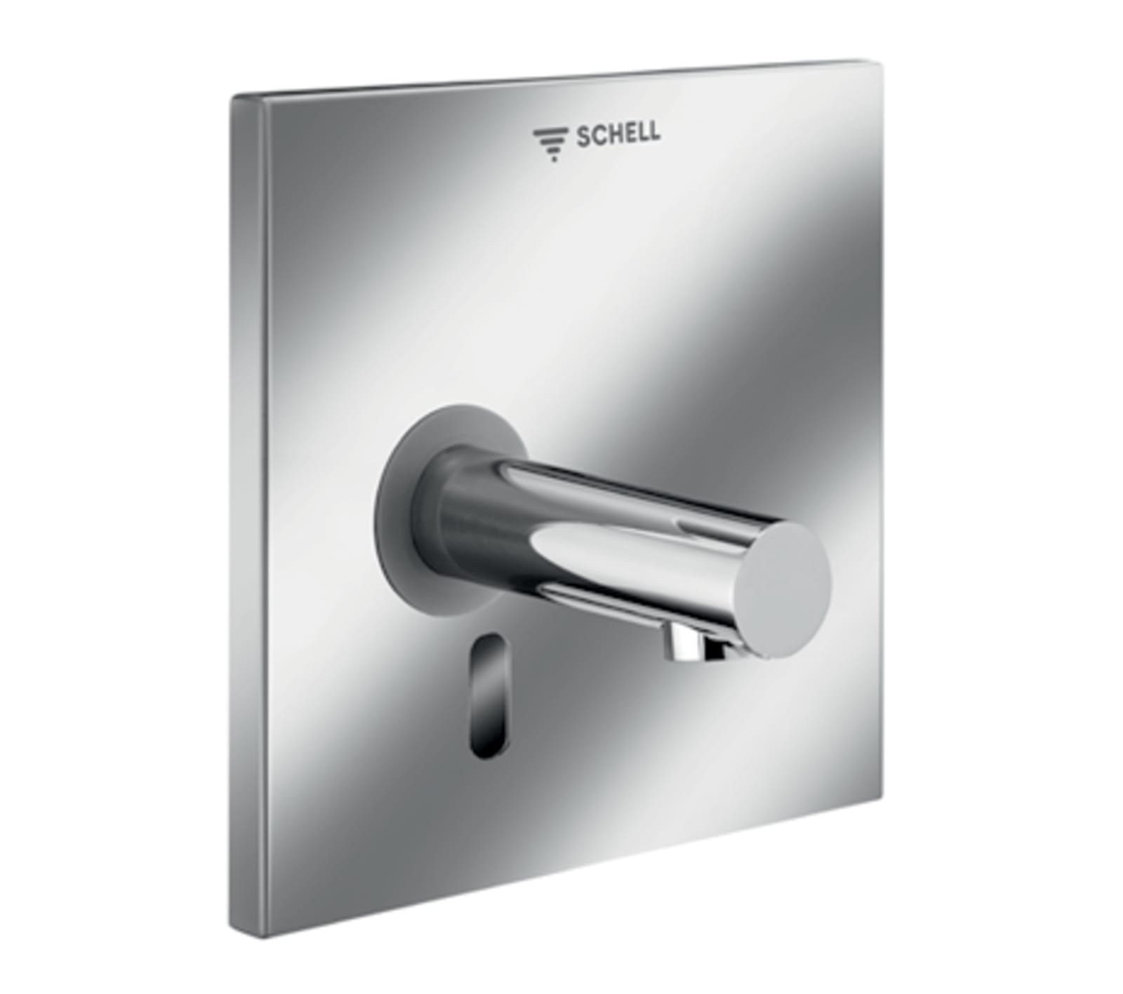 SL Inbouw wanduitloop LINUS W-E-V koudwater,uitloop 230,IR,batt.,chr