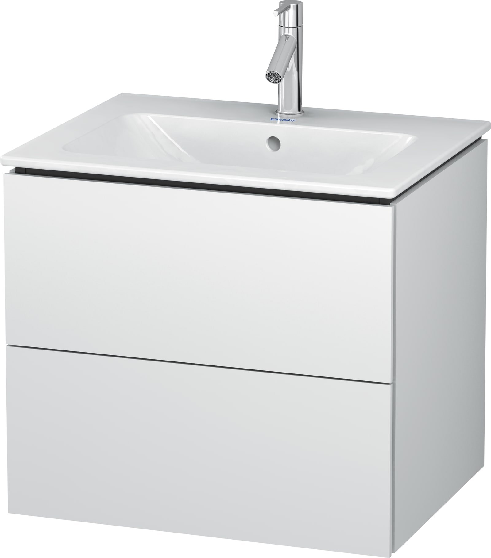 Duravit L-Cube wastafelonderbouw v.ME, # 233663, 2 lades, wit mat