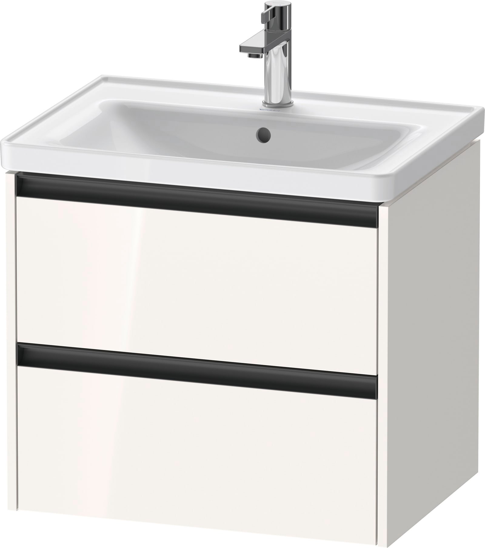 Duravit Ketho.2 Wastafelonderbouw hangend, Wit Hoogglans, rechthoekig, aantal kleine lades: 2 – K25282022220000