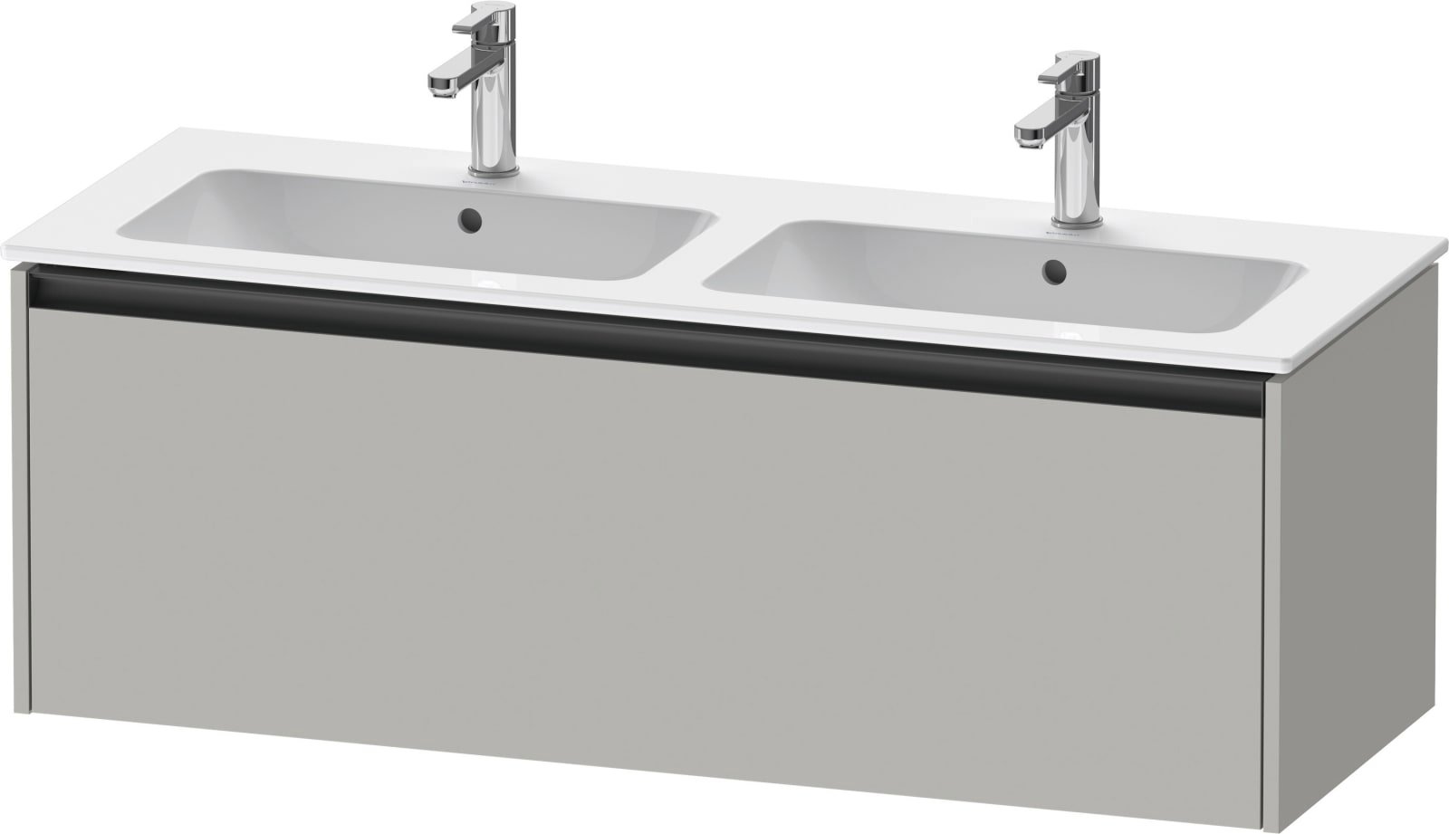 Duravit Ketho.2 Wastafelonderbouw hangend, Betongrijs Mat, rechthoekig, aantal grote lades: 1 – K25066007070000