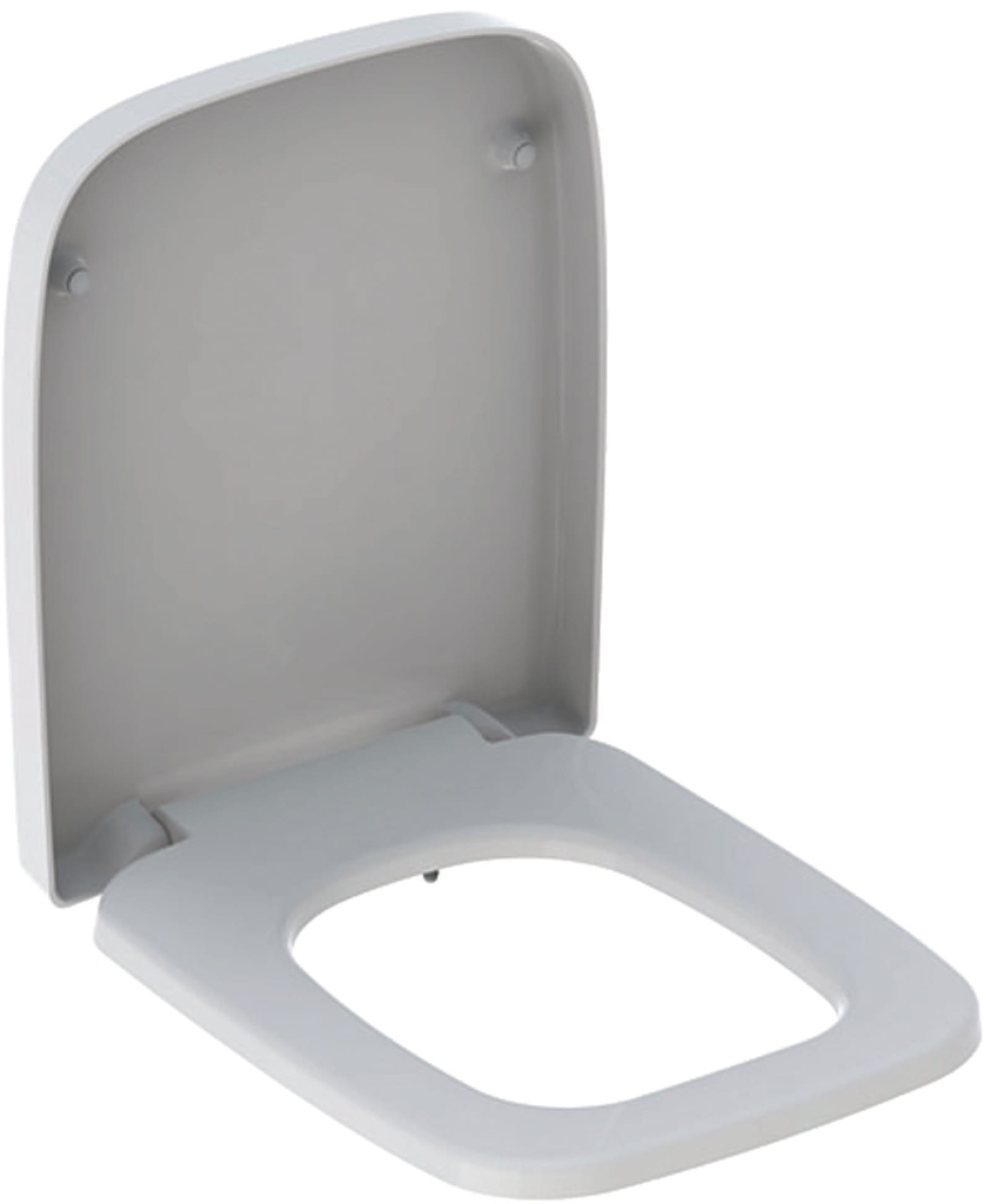 Geberit Renova Plan, Closetzitting met deksel, hoekig design, RVS scharnieren, duroplast, wit