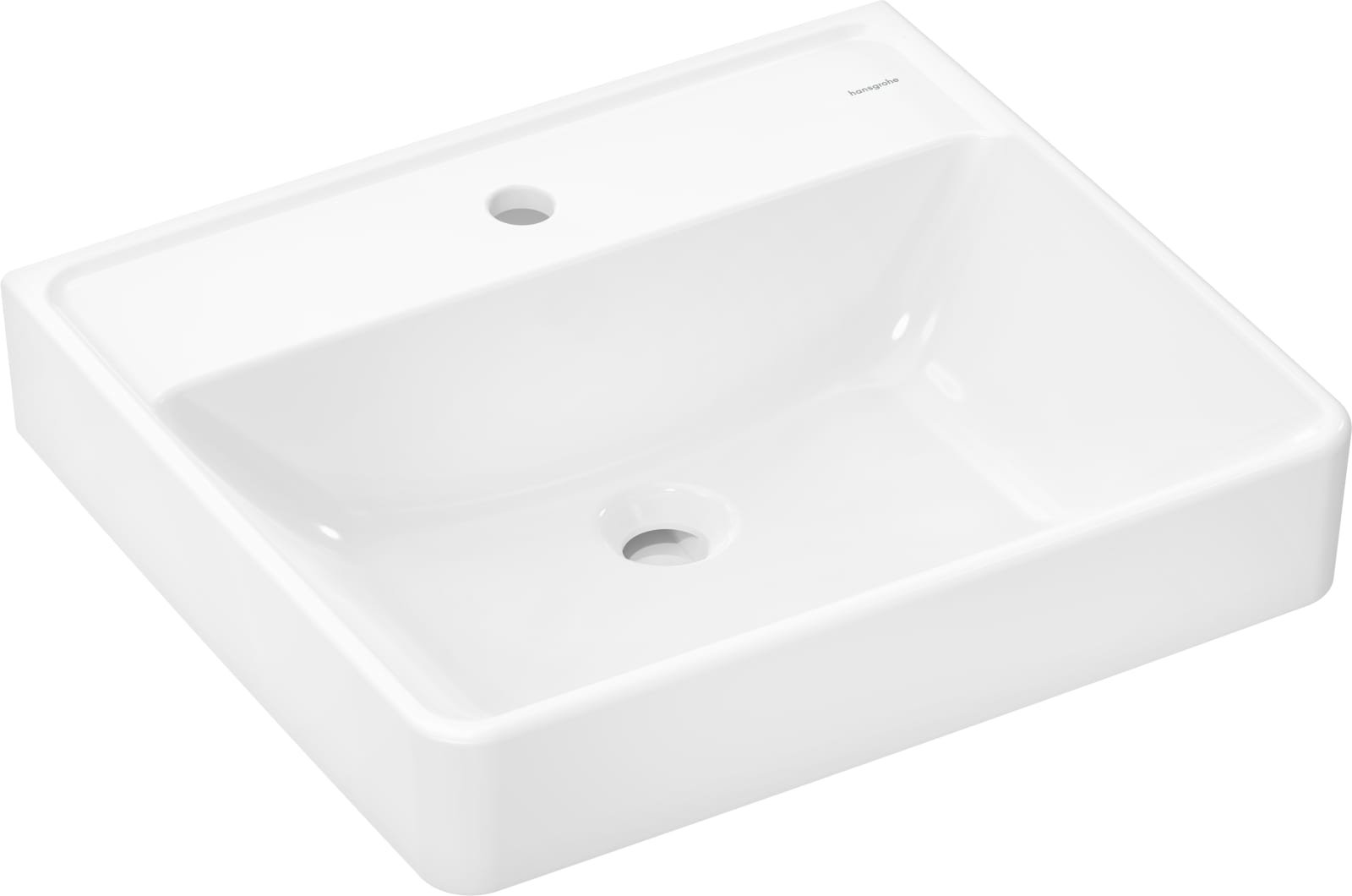Hansgrohe Xanuia Q wastafel 550/480 met kraangat zonder overloop, SmartClean, wit