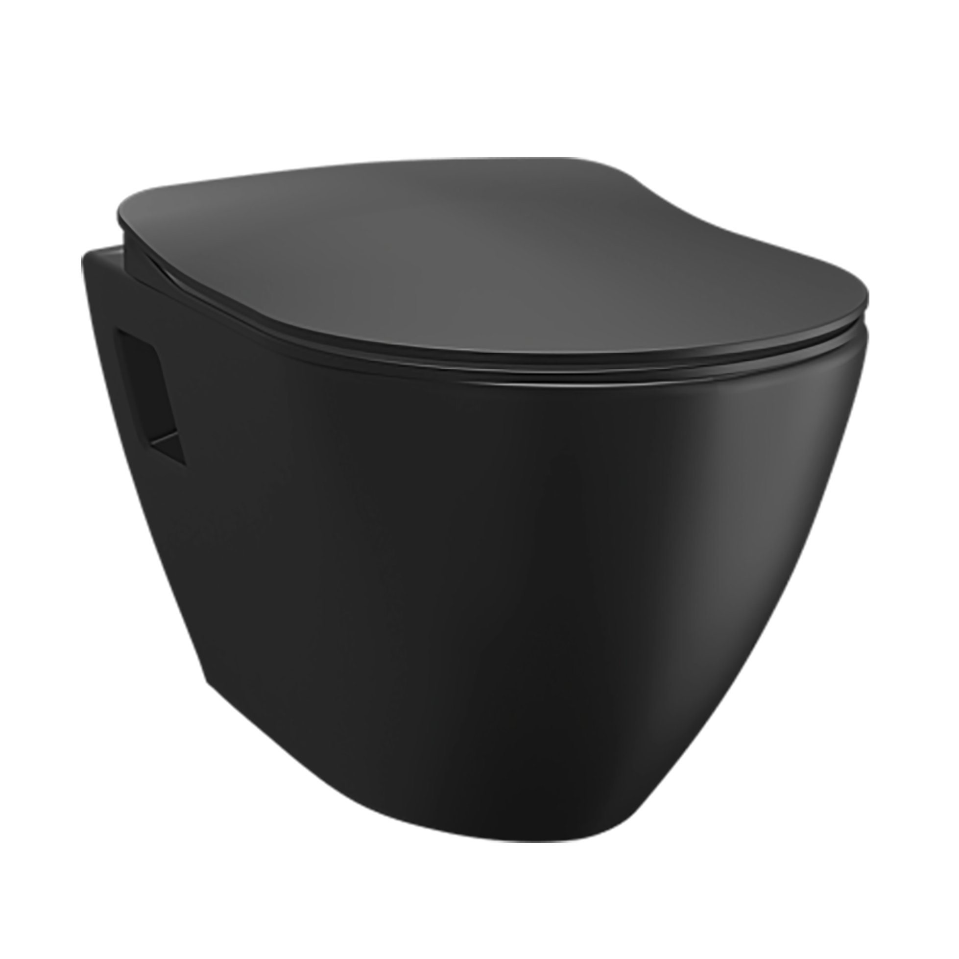 CREAVIT TERRA HANGTOILET - ZONDER ZITTING - HOUTSKOOL ZWART