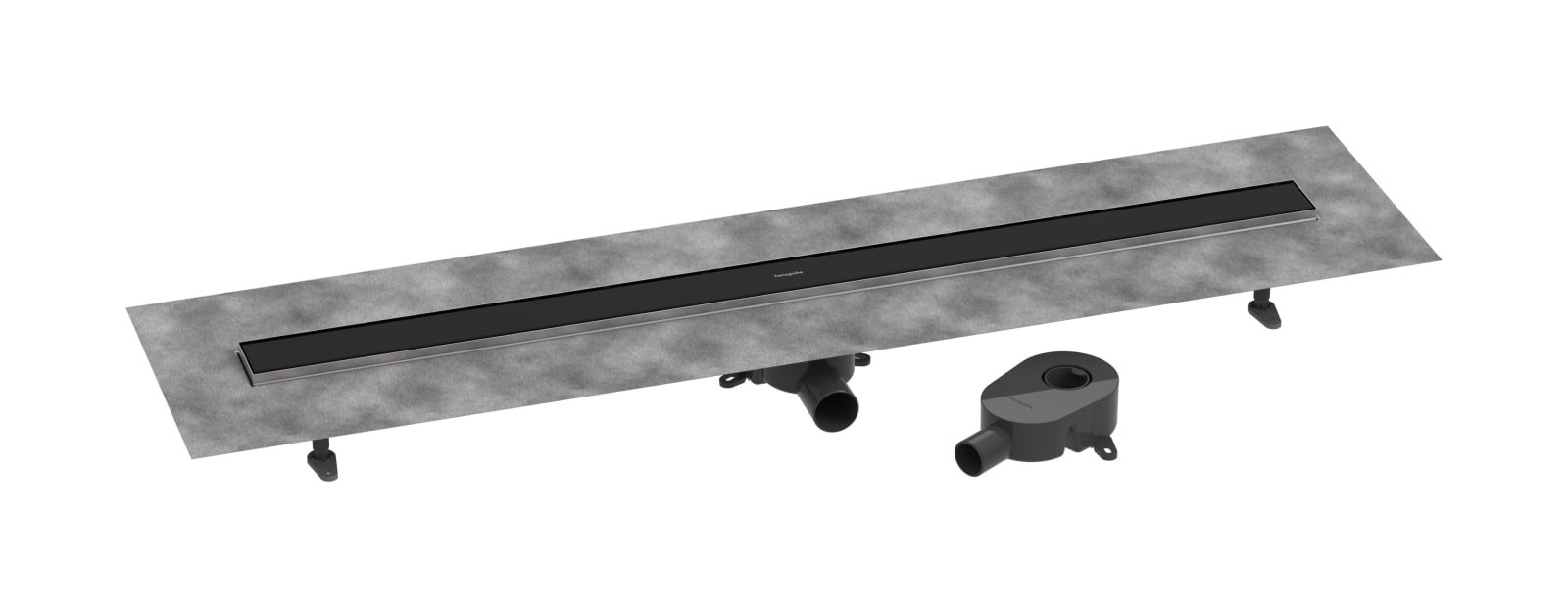 Hansgrohe RainDrain Go compl.set douchegoot 1200 beteglbr standaard/vlakke inst mat zwart
