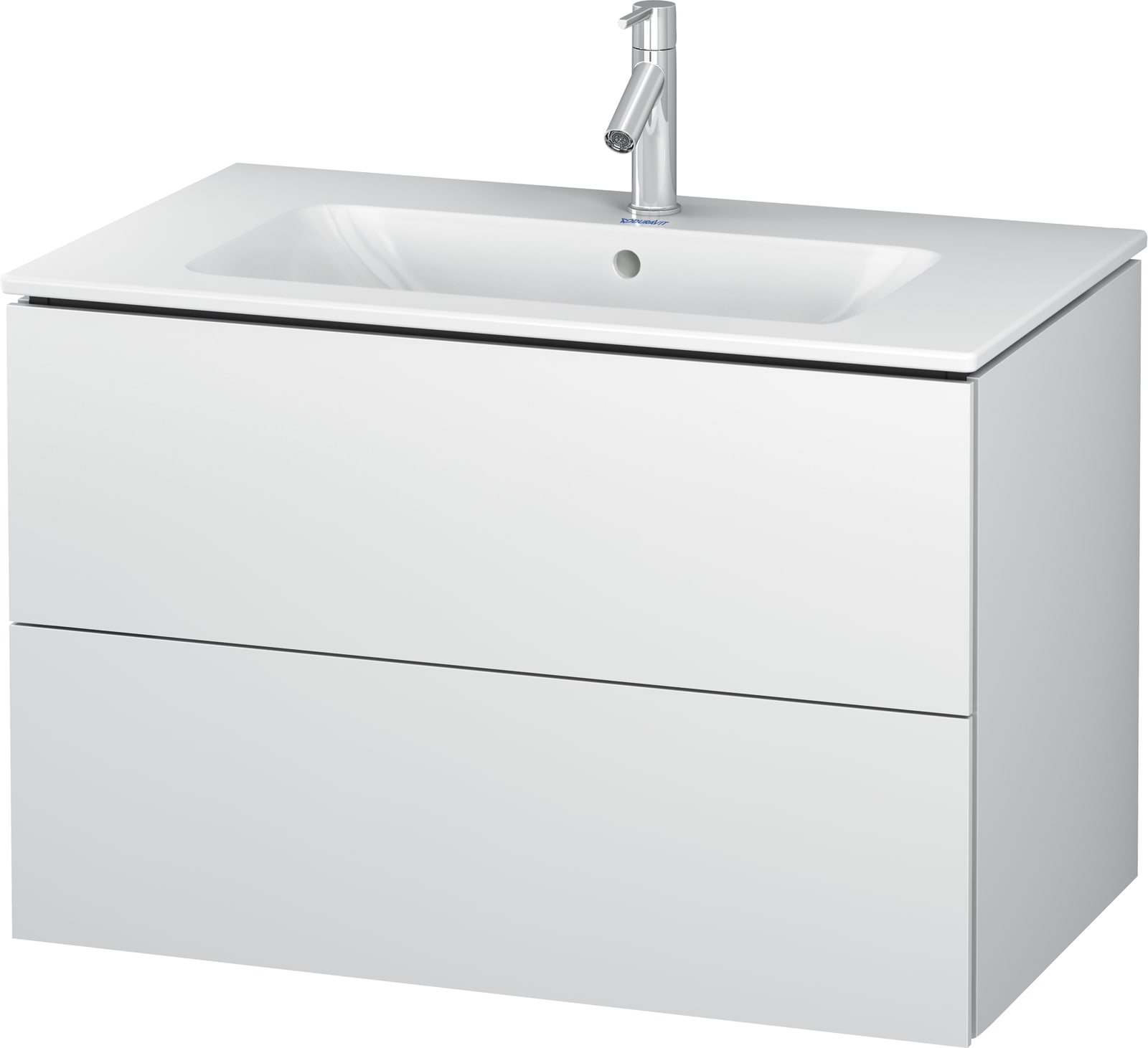 Duravit L-Cube wastafelonderbouw v.ME, # 233683, 2 lades, wit mat