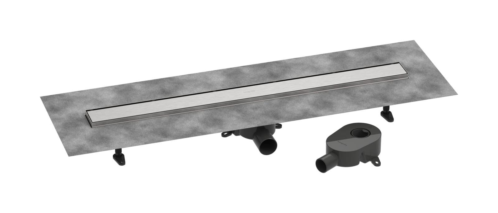 Hansgrohe RainDrain Go compl.set douchegoot 900 beteglbr standaard/vlakke instal Brushed Stainless Steel