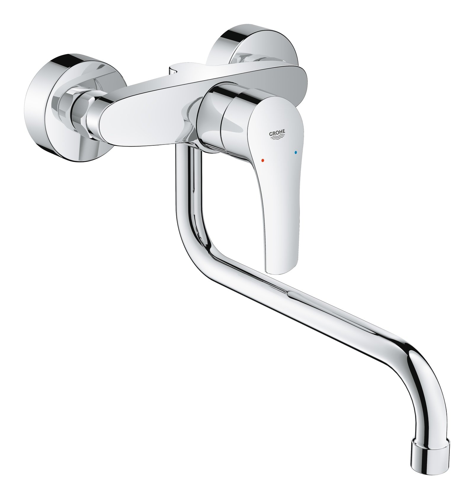 Grohe Eurosmart keukenmengkraan met lage uitloop wand sprong 270mm, chroom