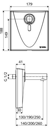 Schell Walis E wastafelkraan 190 mm wandmontage, chroom