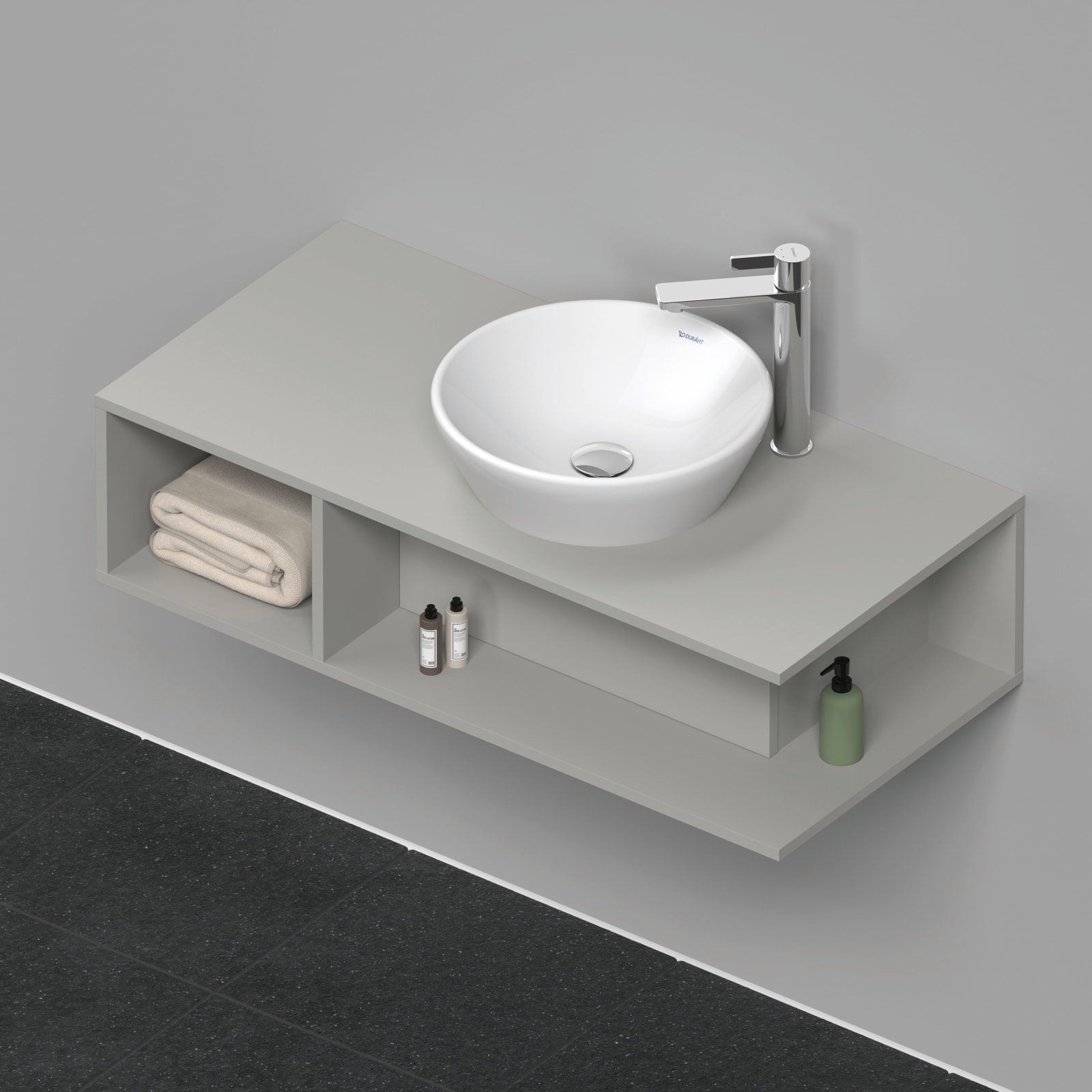 D-Neo Console wastafelonderbouw hangend Betongrijs Mat (1200897309)