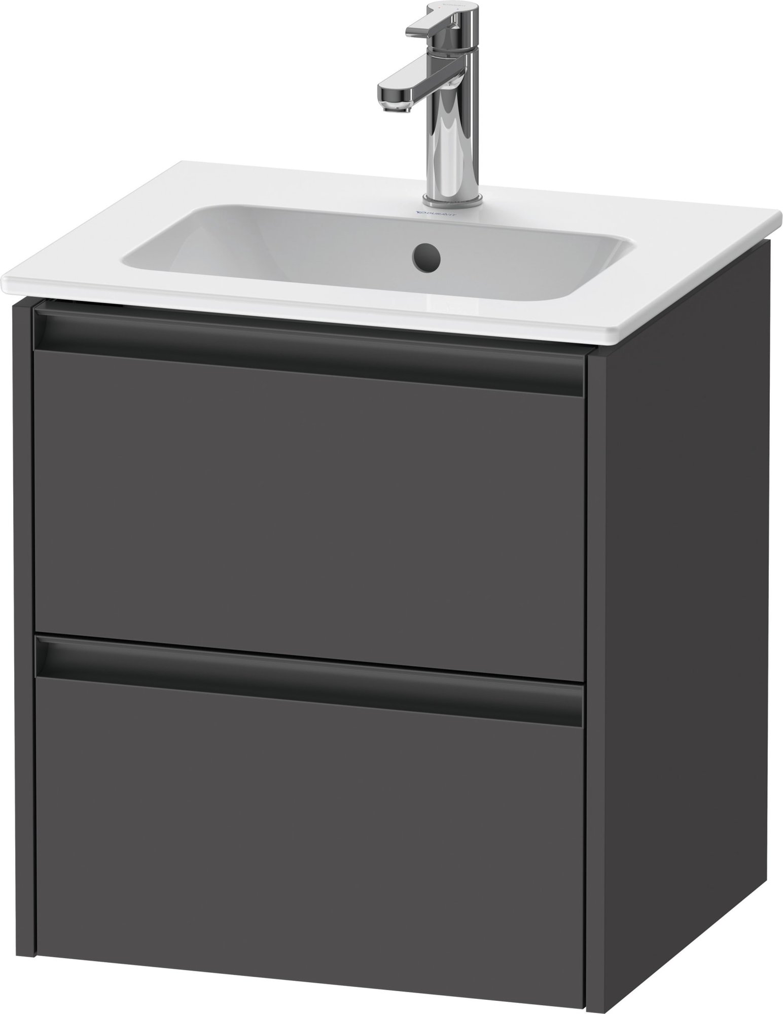 Duravit Ketho.2 Wastafelonderbouw hangend, Grafiet Mat, rechthoekig, aantal kleine lades: 2 – K25261049490000