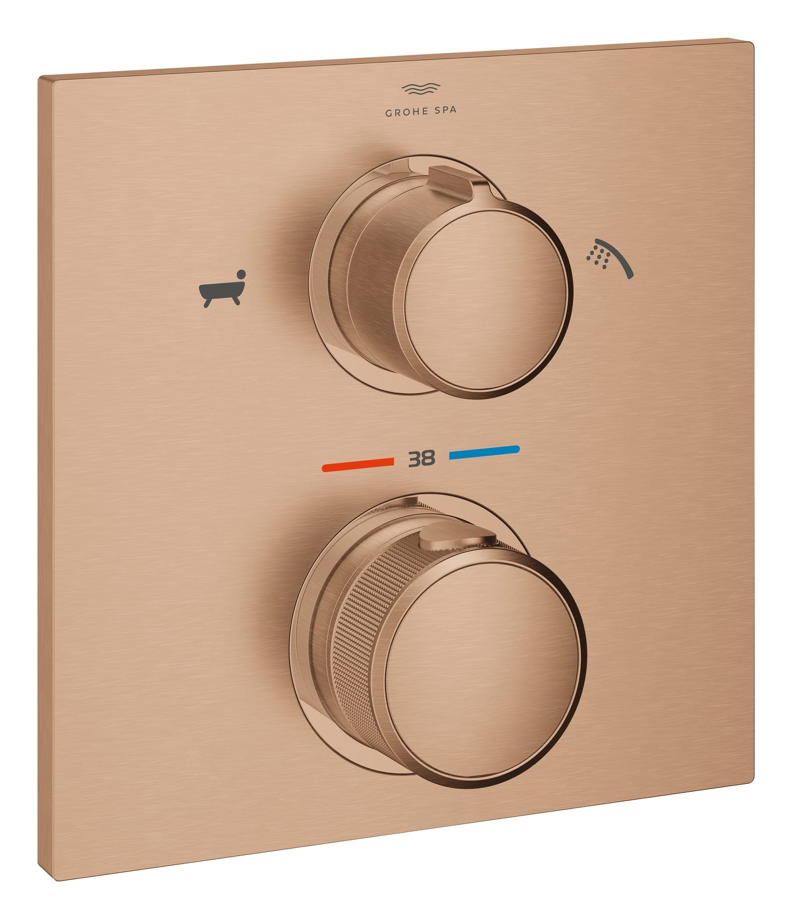 Grohe Allure thermostaat mengkraan met omstelling warm sunset geborsteld mat brons