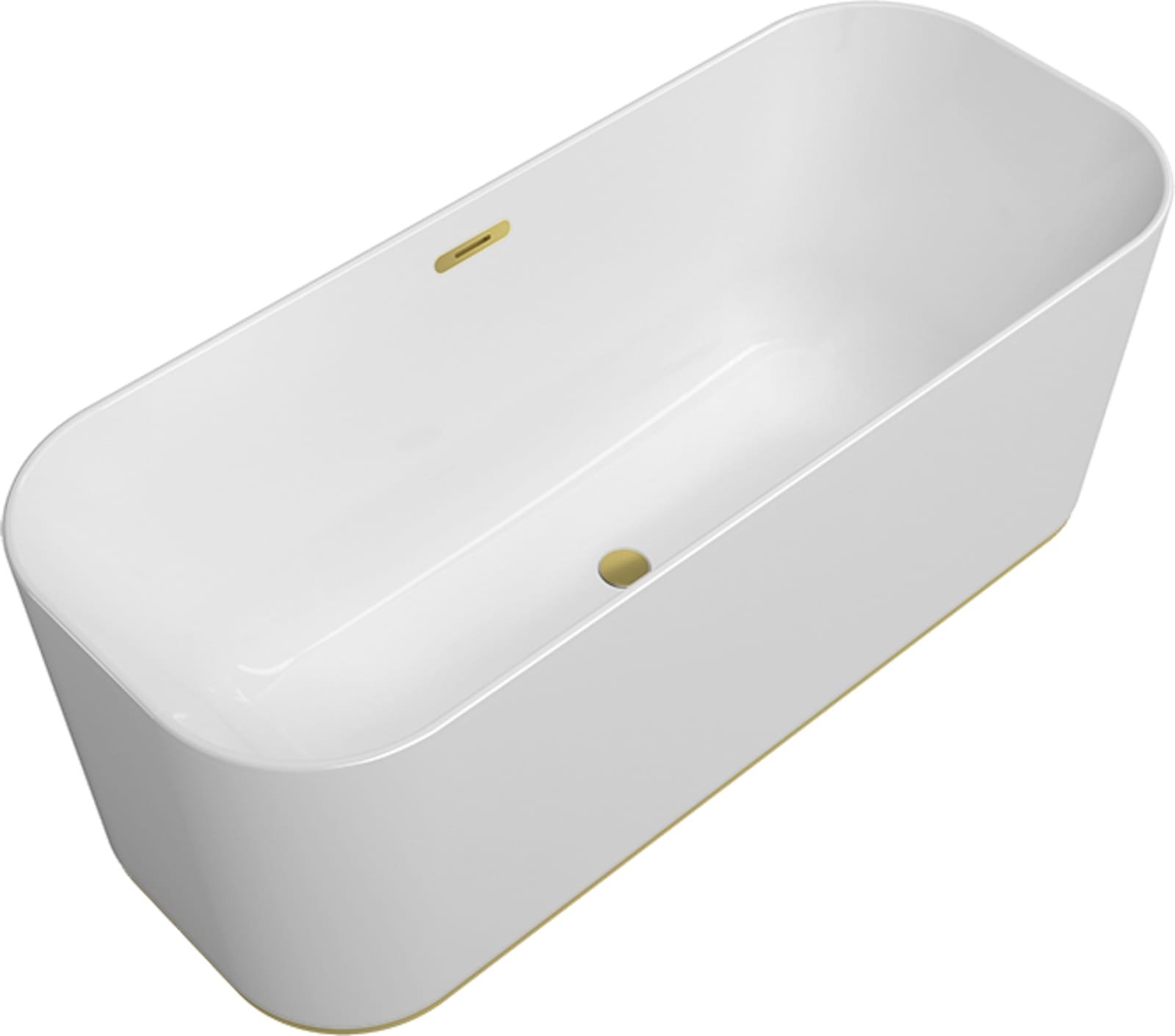 Villeroy&Boch Finion bad vrijstaand 1700x700 push-to-open-afvoerplug en overloop, design-ring en emotion functie, goud steenwit