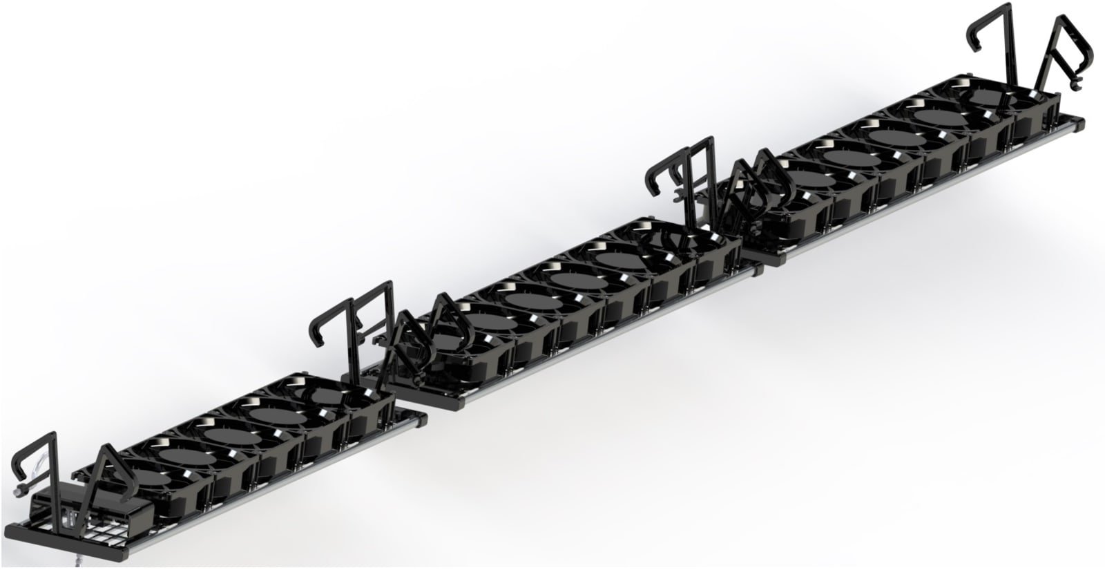 Thermrad QuattroBoost ventilatorset (2 segmenten) voor Thermrad C4, type 22 en 33, lengte 110cm. Incl adapter+kabel 150cm, wit.