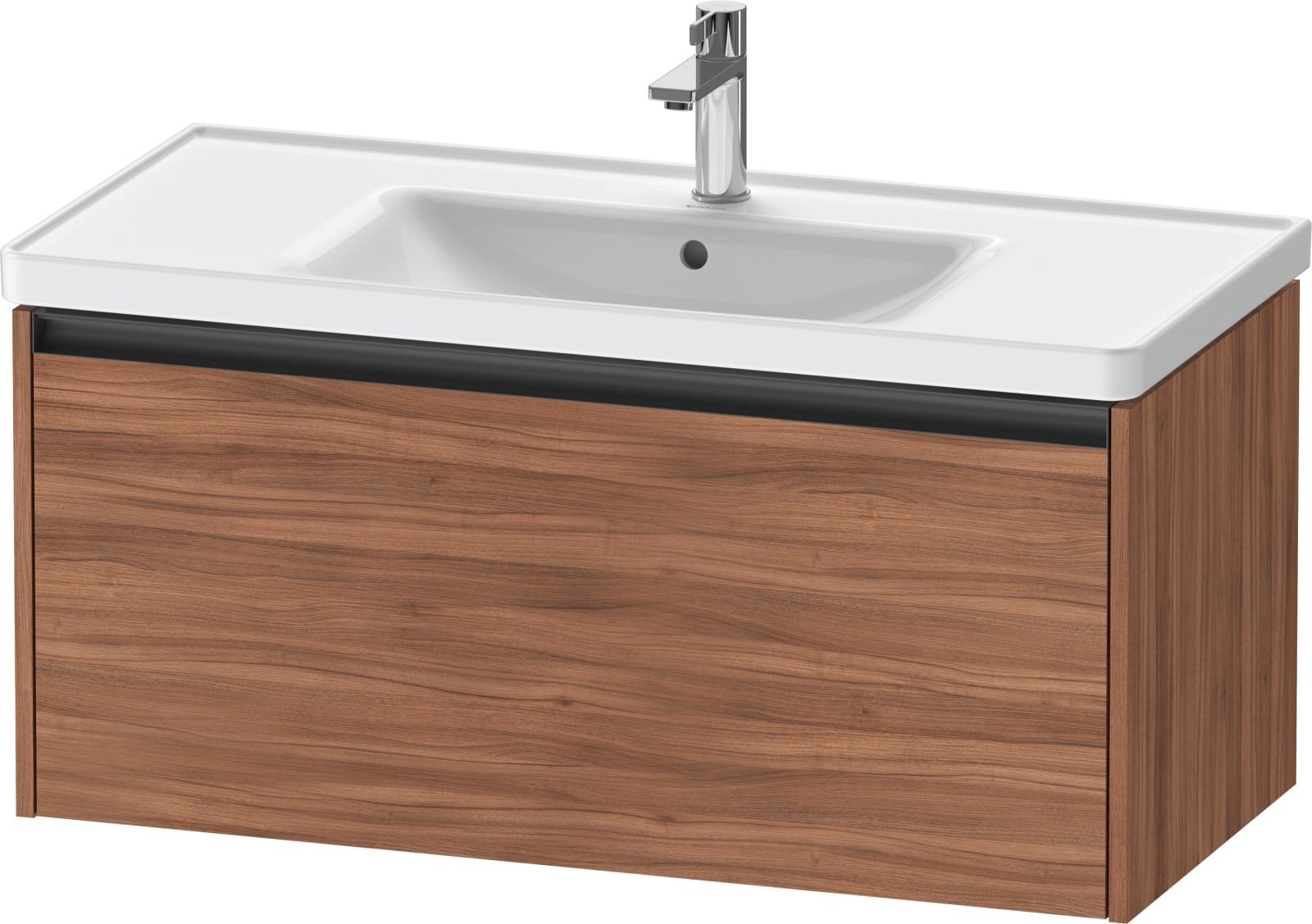 Duravit Ketho.2 Wastafelonderbouw hangend, Noten Mat, rechthoekig, aantal grote lades: 1 – K25084079790000