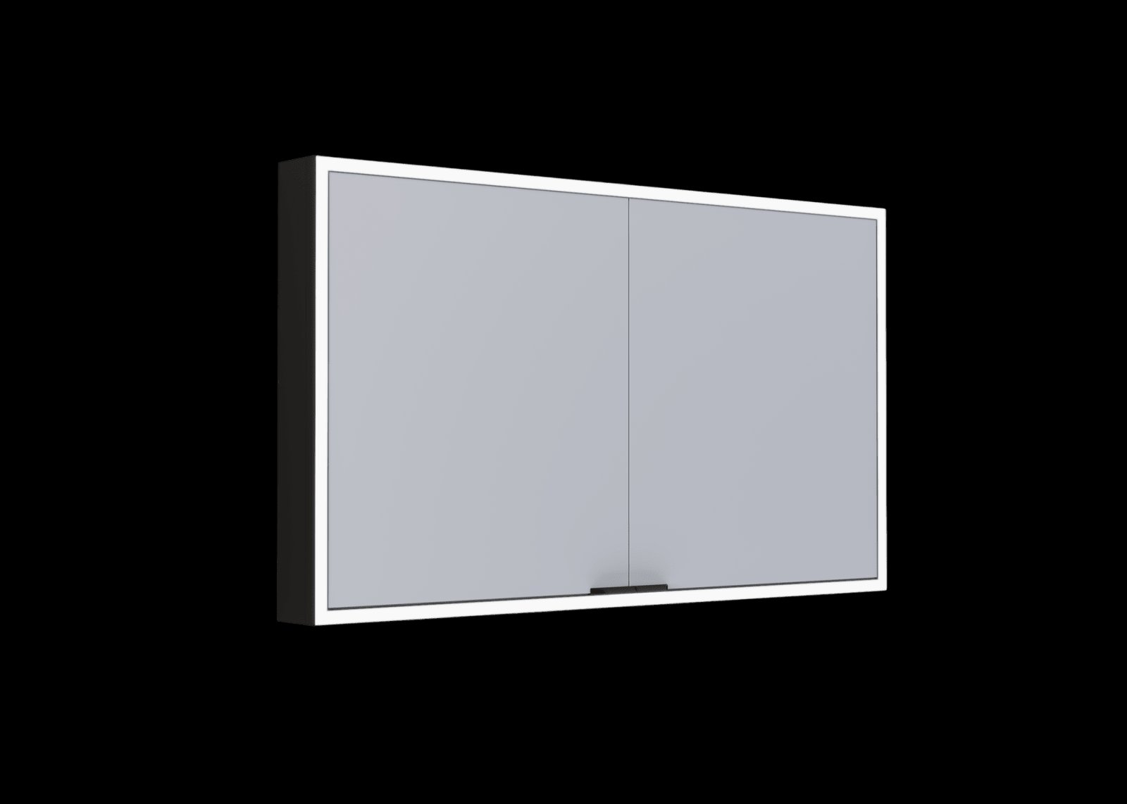 Blue Label Mette Spiegelkast mat zwarte alu zijkant, voorzien van LED rondom 70x120x11 (hxbxd)