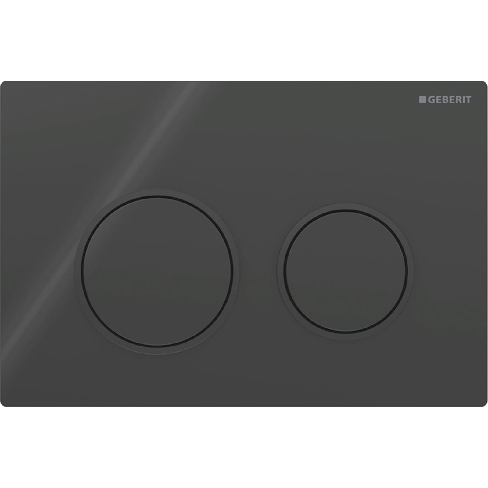 GEBERIT OMEGA20,BEDIENINGSPLAAT,2-TOETS,ROUND,ZWART/MATZWART/ZWART