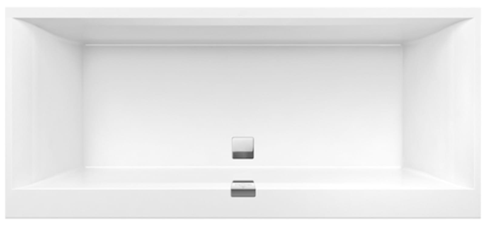 Villeroy & Boch, Squaro Edge 12 Duo, rechthoek 1800 x 800, Hydropool Comfort, Quaryl, positie technische installatie 1, wit