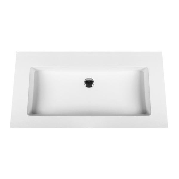 ALONI SOLID SURFACE WASTAFEL ZONDER KRAANGAT (80CM) - WIT