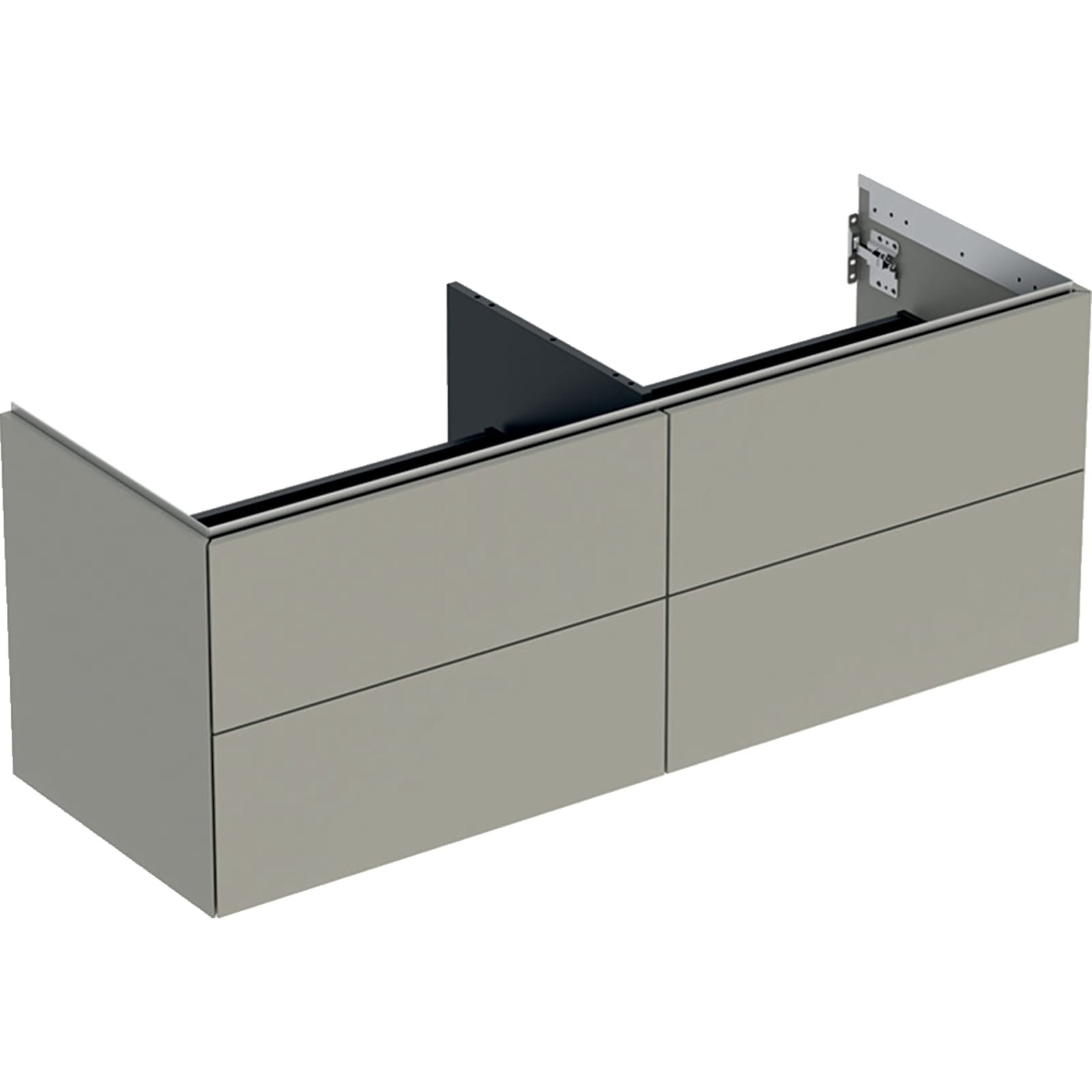 Geberit ONE wastafel onderkast vier laden 135cm greige mat