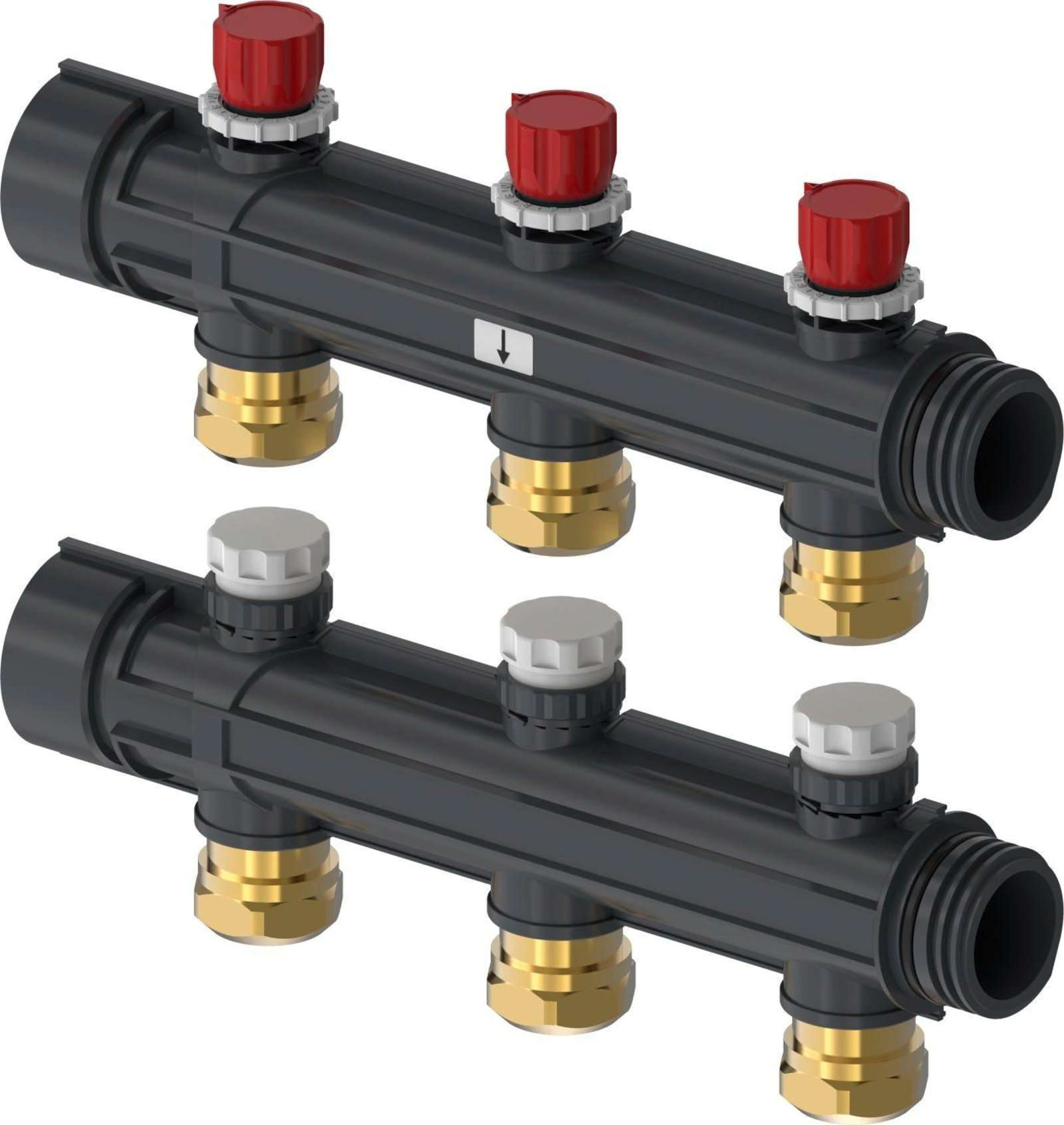 Uponor Magna verdelersegment met ventiel 3x25