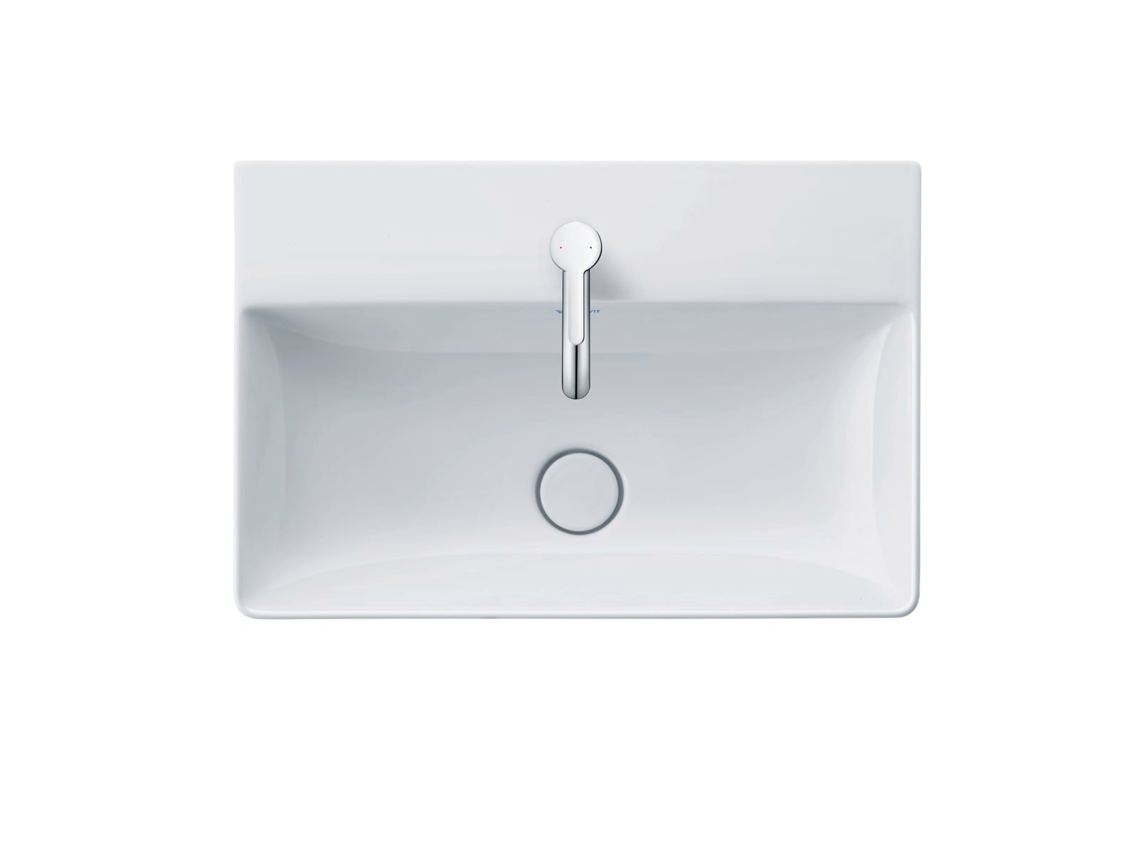 Duravit DuraSquare Wastafel compact 600 mm Wit Hoogglans, kraanvlak, aantal kraangaten per wasplaats: 1, geslepen – 2356600071