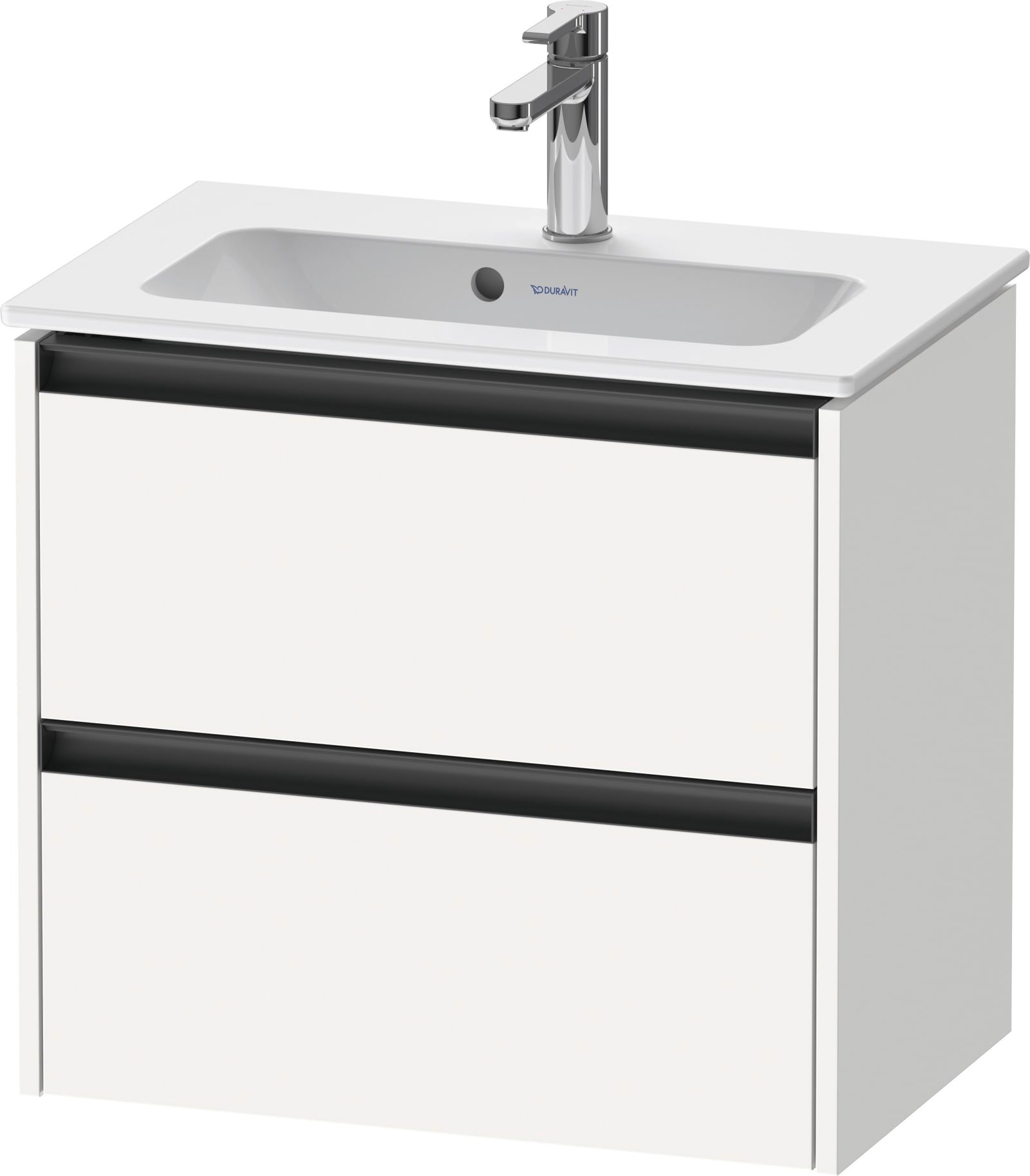 Duravit Ketho.2 Wastafelonderbouw hangend, compact, Wit Mat, rechthoekig, aantal kleine lades: 2 – K25255018180000