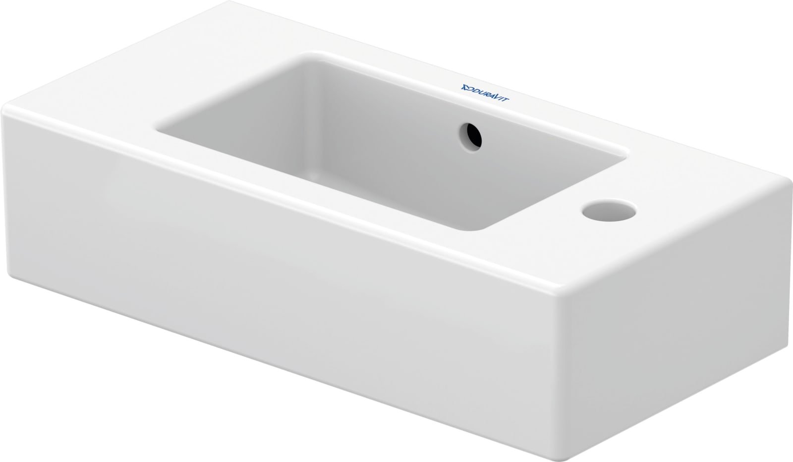 Duravit Vero Fonteintje 500 mm Wit Hoogglans, kraanvlak, aantal kraangaten per wasplaats: 1, overloop – 0703500008