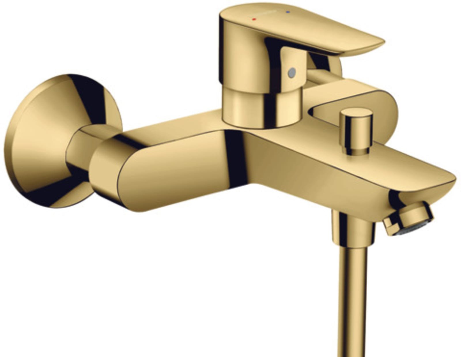 Hansgrohe, Badmengkraan, Talis E, 1-greeps, opbouw, gepolijst goud optiek