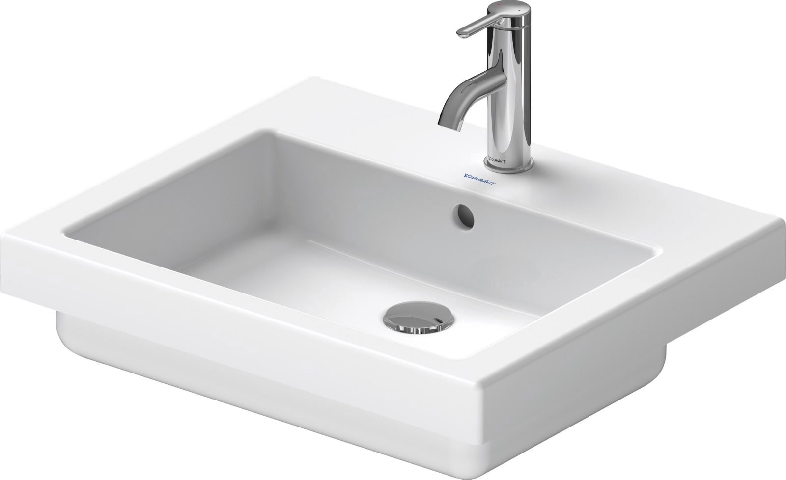 Duravit Vero Inbouwwastafel 550 mm Wit Hoogglans, kraanvlak, aantal kraangaten per wasplaats: 1, overloop – 0315550000