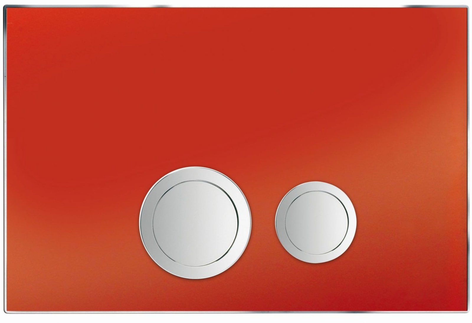 Rezi bedieningspaneel Design Glas, Tomatenrood, met druktoetsen in verchroomd messing