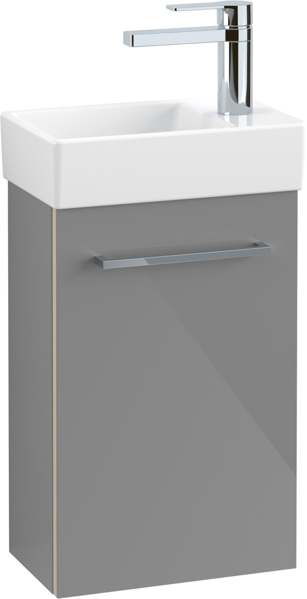 Villeroy & Boch Avento wastafelonderkast 1x deur, scharnier rechts, wandhangend, hoekig, 340x514x202mm, stone oak