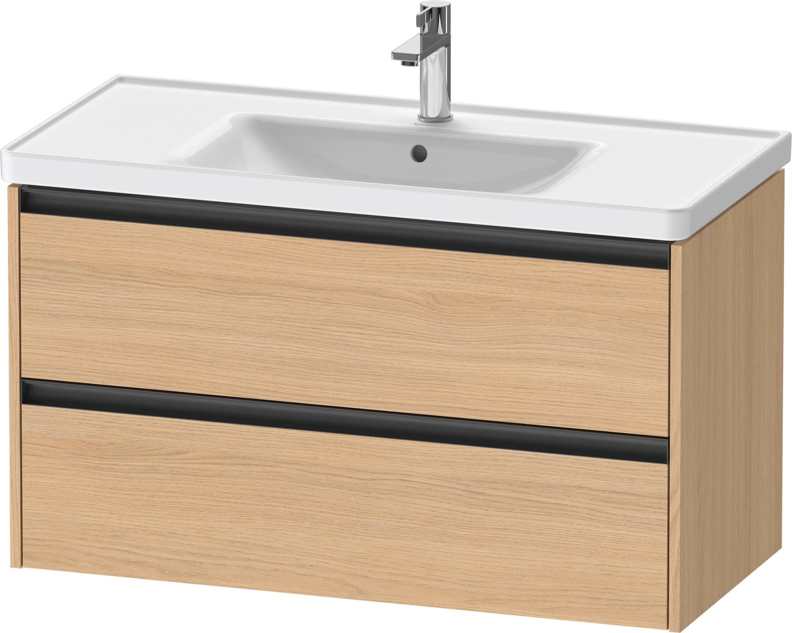 Duravit Ketho.2 Wastafelonderbouw hangend, Natuur eiken Mat, rechthoekig, aantal kleine lades: 2 – K25284030300000