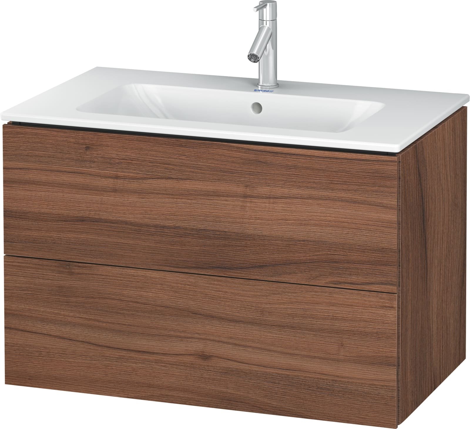Duravit L-Cube wastafelonderbouw v.ME, # 233683, 2 lades, noten natuur