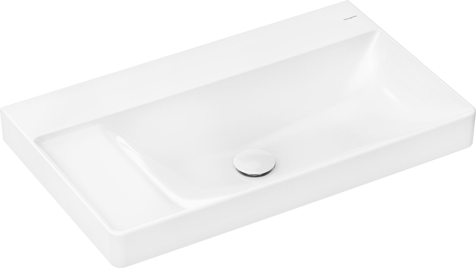 Hansgrohe Xelu Q wastafel 800/480 planchet links zonder kraangat/ovrl SmCl wit